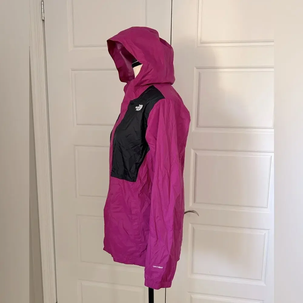 The north face antora pink plum black waterproof jacket size girls 18 women’s XS